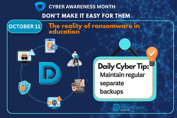 October 2026 calendar highlighting school ransomware attack dates and cybersecurity threats to education.
