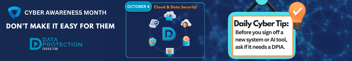 October graphic emphasizing robust data security and protection measures for schools and student information.