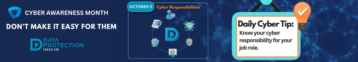 Cyber Security Awareness Month banner with the theme "Don't make it easy for them," emphasizing