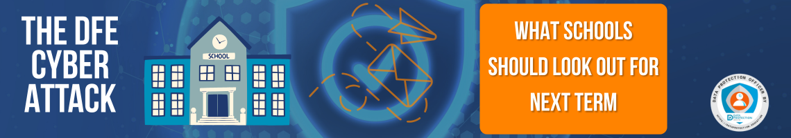 Digital graphic symbolizing the DfE cyber attack and data breach, affecting the Turing Scheme portal