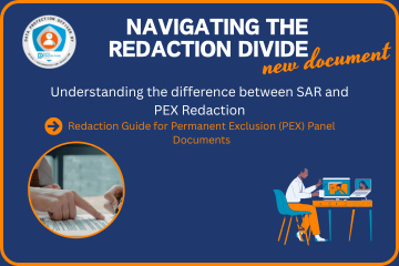 Redaction guide for PEX panels, illustrating how schools manage sensitive information for permanent exclusion