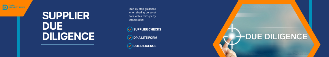 An illustration representing supplier due diligence, emphasizing secure data sharing and compliance with third-party suppliers.